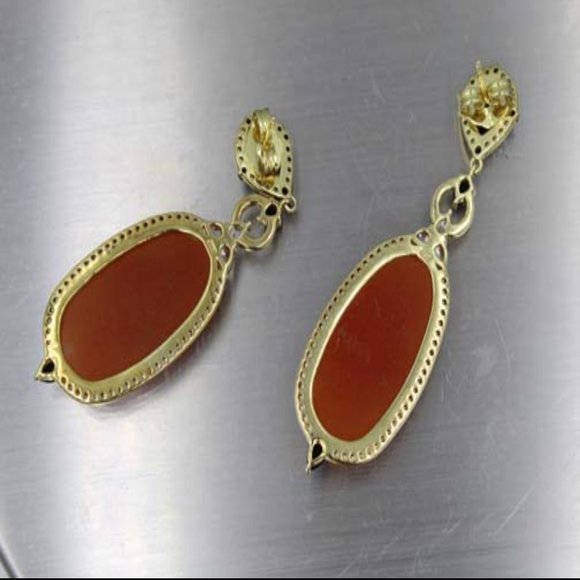 6.70 CT MULTISTONE DANGLE DROP EARRINGS - Picture 2 of 7